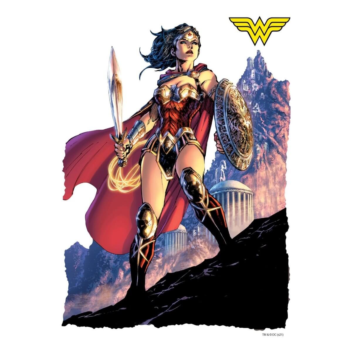 Kismet Decals Wonder Woman Comic Art by Jim Lee Officially Licensed Wall Sticker - Easy DIY DC Comics Home, Kids or Adult Bedroom, Office, Living Room Decor Wall Art - Kismet Decals