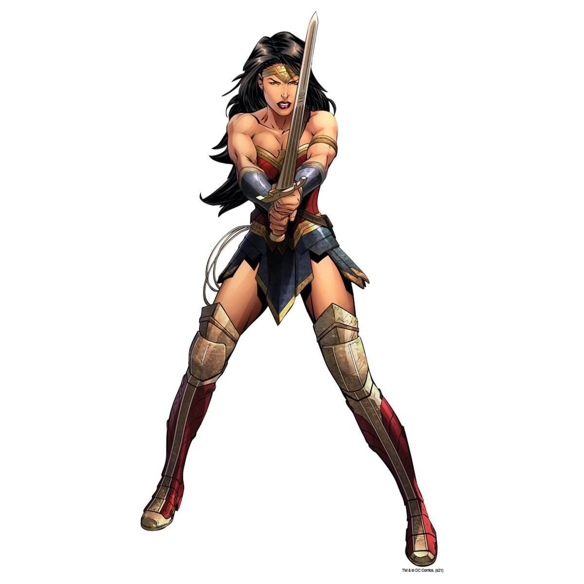Kismet Decals Wonder Woman Fearless Licensed Wall Sticker - Easy DIY Justice League Home & Room Decor Wall Art - Kismet Decals
