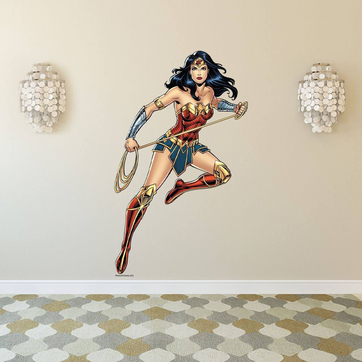 Kismet Decals Wonder Woman Lasso of Truth Licensed Wall Sticker - Easy DIY Justice League Home & Room Decor Wall Art - Kismet Decals