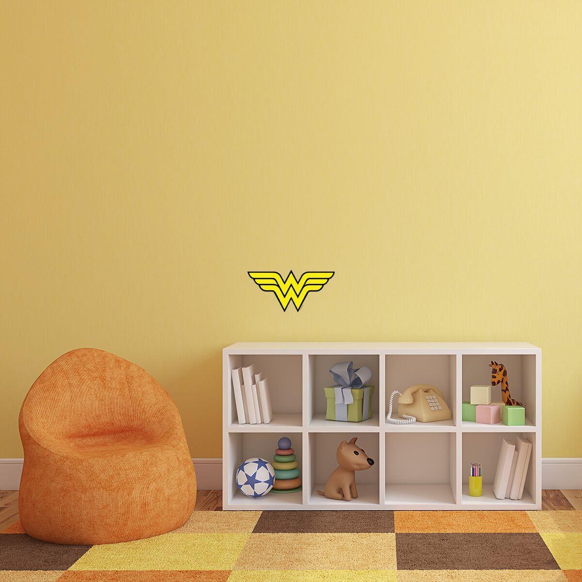 Kismet Decals Wonder Woman Logo Licensed Wall Sticker - Easy DIY Justice League Home & Room Decor Wall Art - Kismet Decals