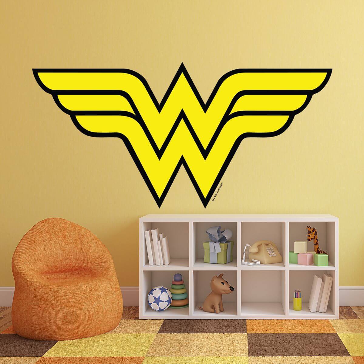 Kismet Decals Wonder Woman Logo Licensed Wall Sticker - Easy DIY Justice League Home & Room Decor Wall Art - Kismet Decals