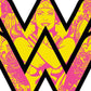 Kismet Decals Wonder Woman Pink and Yellow WW Logo Officially Licensed Wall Sticker - Easy DIY DC Comics Home, Kids or Adult Bedroom, Office, Living Room Decor Wall Art - Kismet Decals