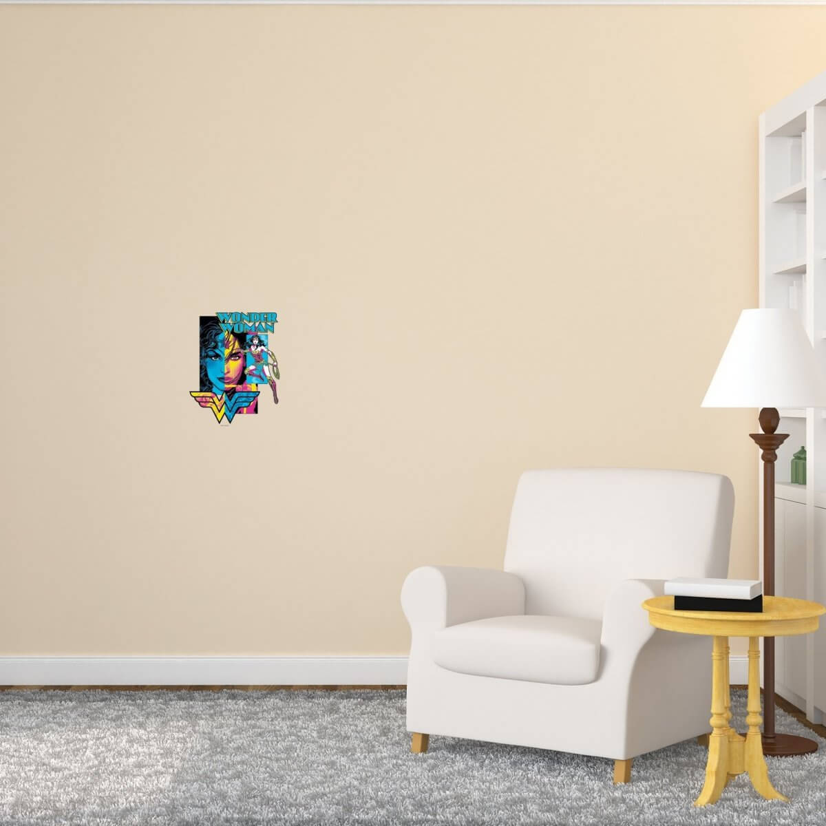 Kismet Decals Wonder Woman Portrait + Battle ready Officially Licensed Wall Sticker - Easy DIY DC Comics Home, Kids or Adult Bedroom, Office, Living Room Decor Wall Art - Kismet Decals