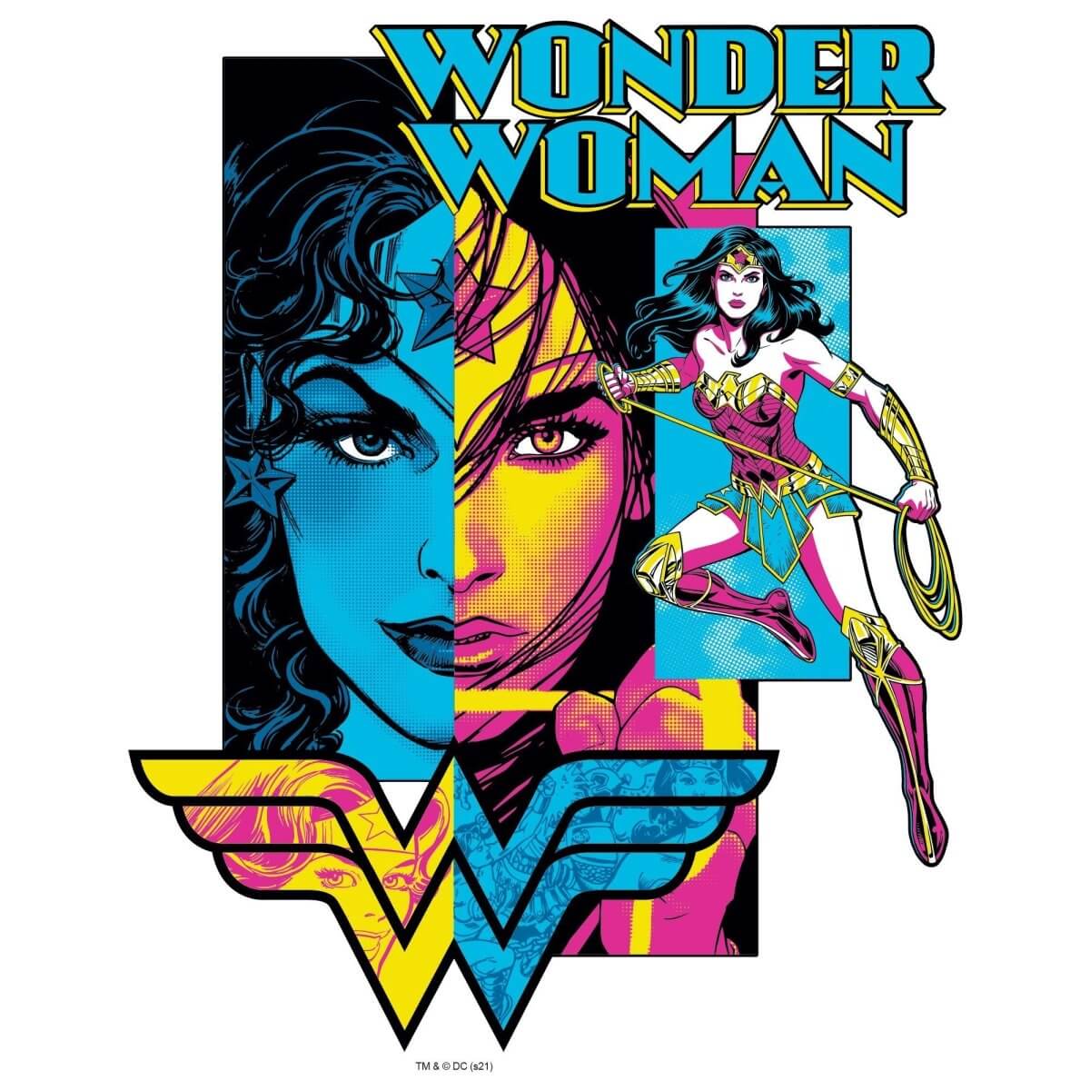 Kismet Decals Wonder Woman Portrait + Battle ready Officially Licensed Wall Sticker - Easy DIY DC Comics Home, Kids or Adult Bedroom, Office, Living Room Decor Wall Art - Kismet Decals