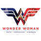 Kismet Decals Wonder Woman Truth Compassion Strength Officially Licensed Wall Sticker - Easy DIY DC Comics Home, Kids or Adult Bedroom, Office, Living Room Decor Wall Art - Kismet Decals