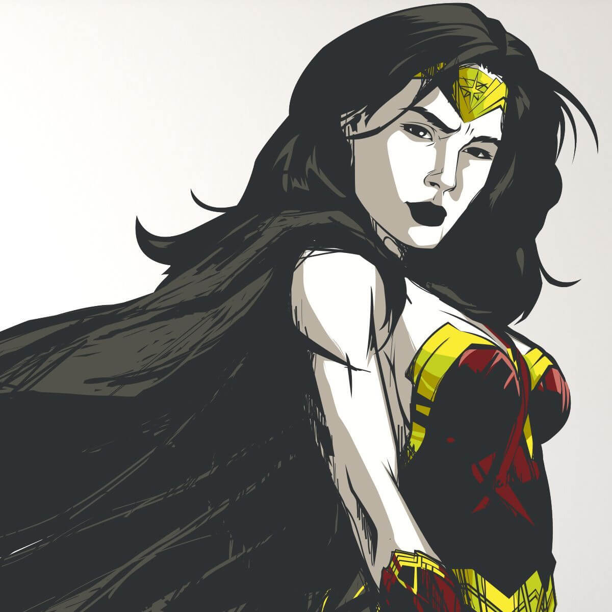 Kismet Decals Wonder Woman Victory Stance Licensed Wall Sticker - Easy DIY Justice League Home & Room Decor Wall Art - Kismet Decals