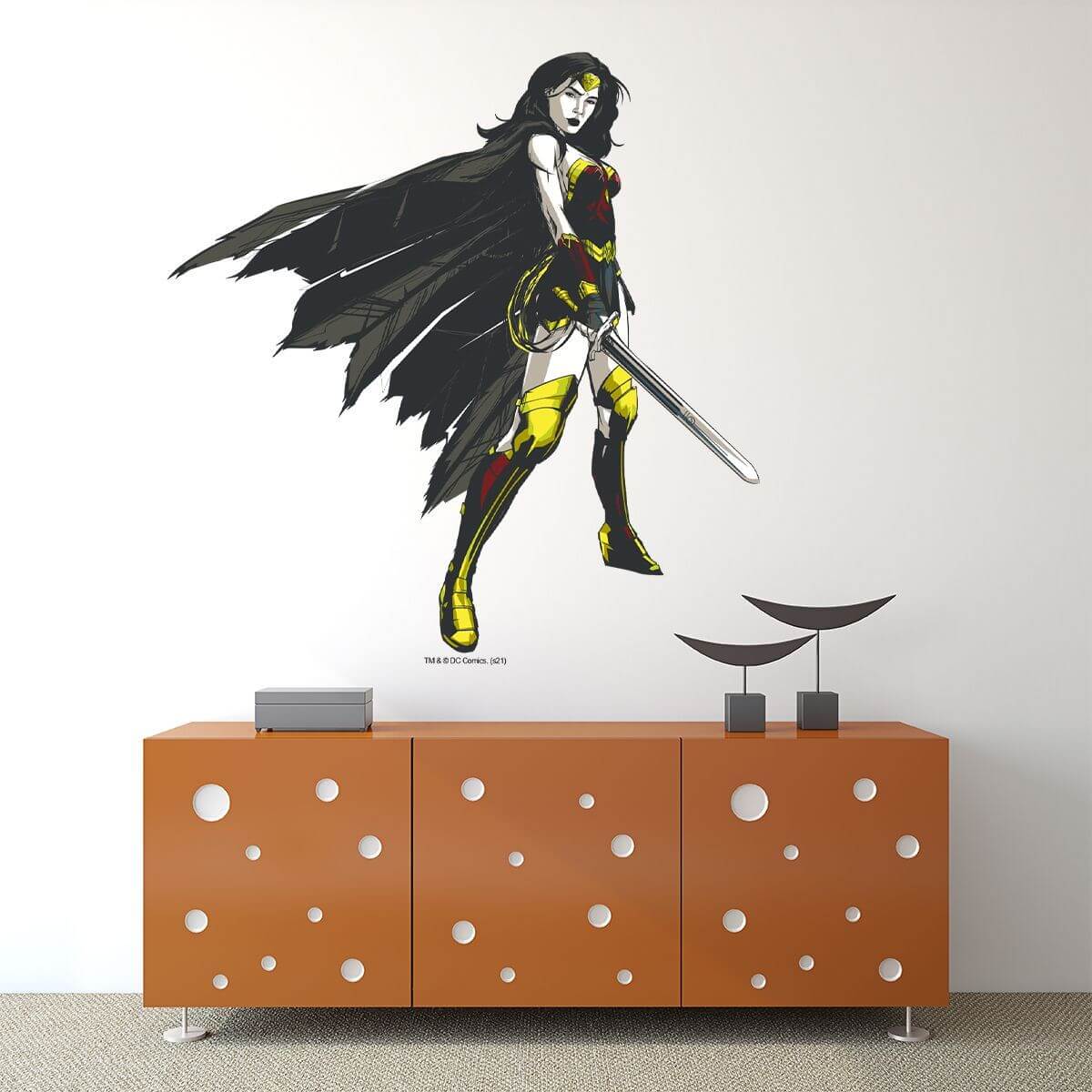 Kismet Decals Wonder Woman Victory Stance Licensed Wall Sticker - Easy DIY Justice League Home & Room Decor Wall Art - Kismet Decals