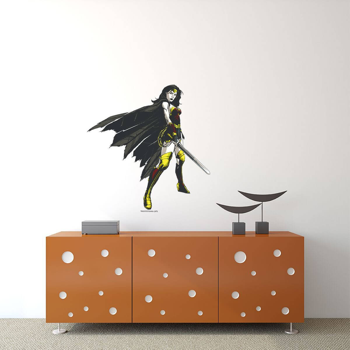 Kismet Decals Wonder Woman Victory Stance Licensed Wall Sticker - Easy DIY Justice League Home & Room Decor Wall Art - Kismet Decals