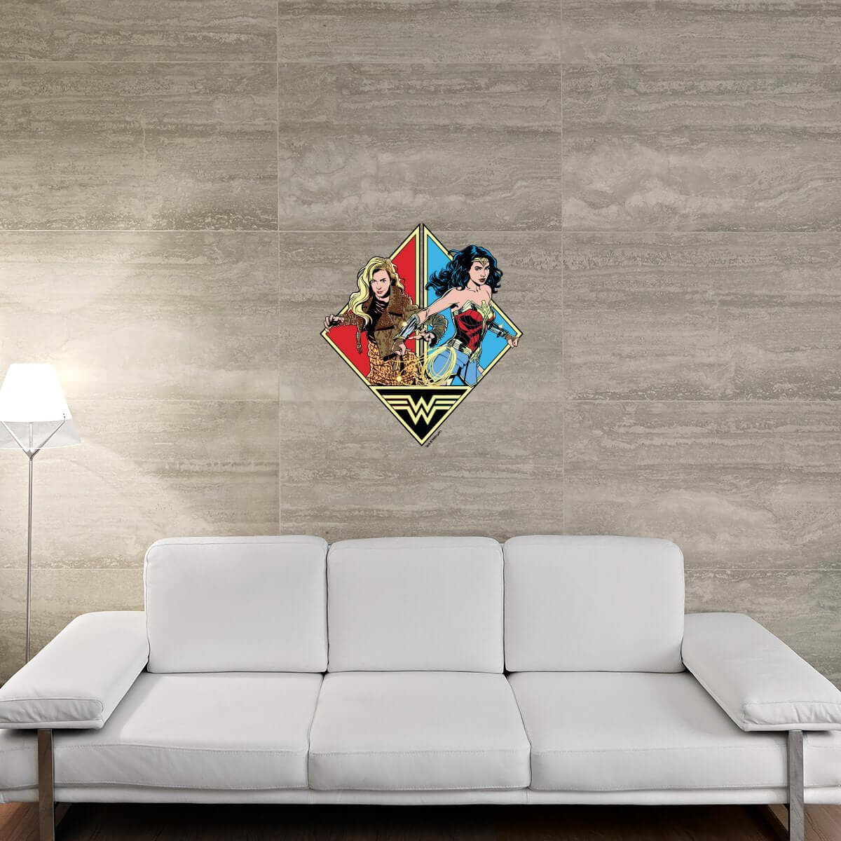Kismet Decals WW84 Barbara vs Diana Licensed Wall Sticker - Easy DIY Wonder Woman 1984 Home & Room Decor Comic Art - Kismet Decals