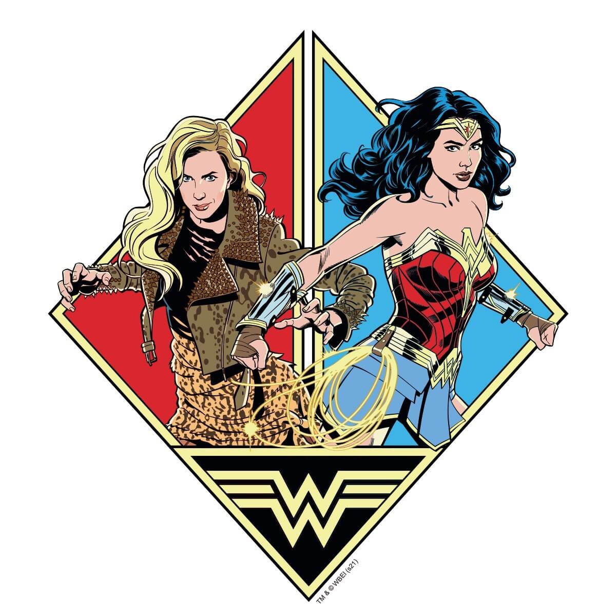 Kismet Decals WW84 Barbara vs Diana Licensed Wall Sticker - Easy DIY Wonder Woman 1984 Home & Room Decor Comic Art - Kismet Decals