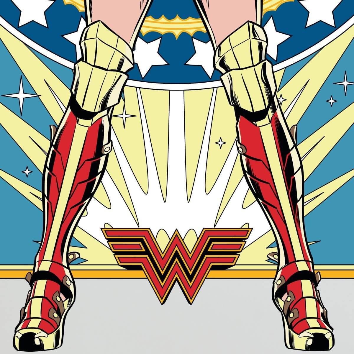 Kismet Decals WW84 Battle Stance Licensed Wall Sticker - Easy DIY Wonder Woman 1984 Home & Room Decor Comic Art - Kismet Decals