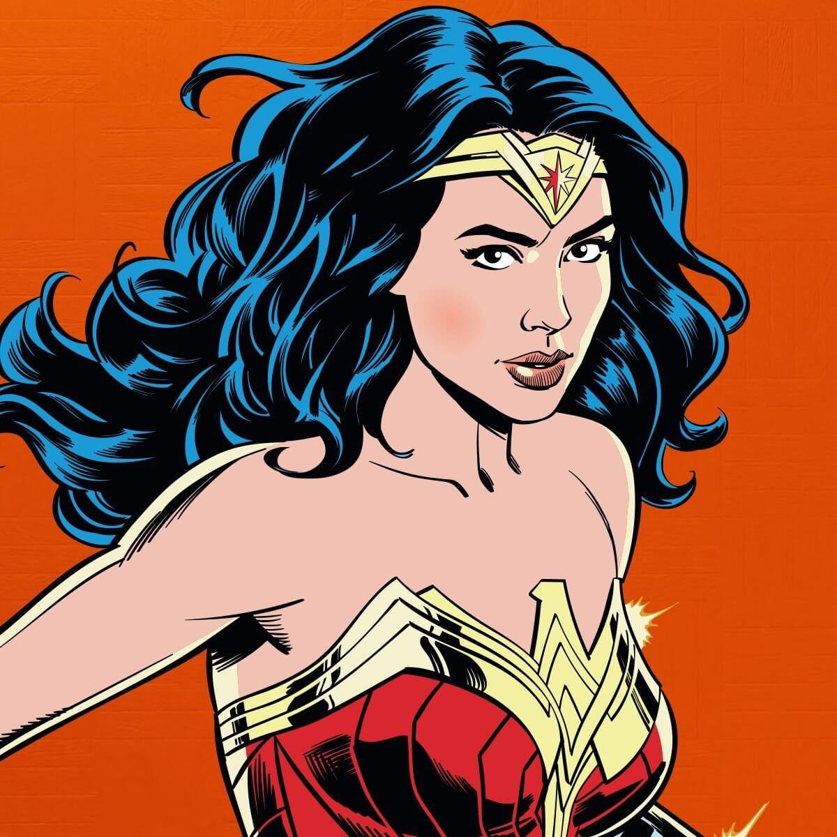Kismet Decals WW84 Battle Stance Licensed Wall Sticker - Easy DIY Wonder Woman 1984 Home & Room Decor Comic Art - Kismet Decals