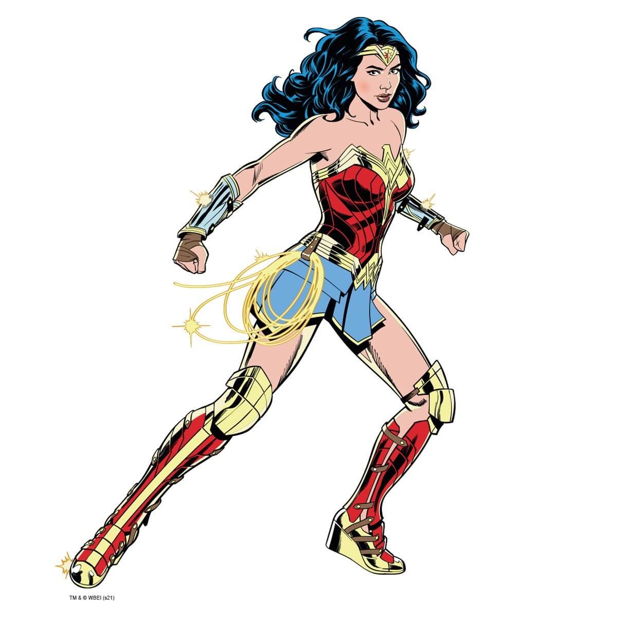 Kismet Decals WW84 Battle Stance Licensed Wall Sticker - Easy DIY Wonder Woman 1984 Home & Room Decor Comic Art - Kismet Decals