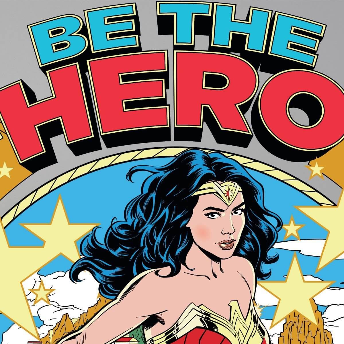 Kismet Decals WW84 Be The Hero Large Licensed Wall Sticker - Easy DIY Wonder Woman 1984 Home & Room Decor Comic Art - Kismet Decals