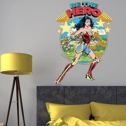 Kismet Decals WW84 Be The Hero Large Licensed Wall Sticker - Easy DIY Wonder Woman 1984 Home & Room Decor Comic Art - Kismet Decals