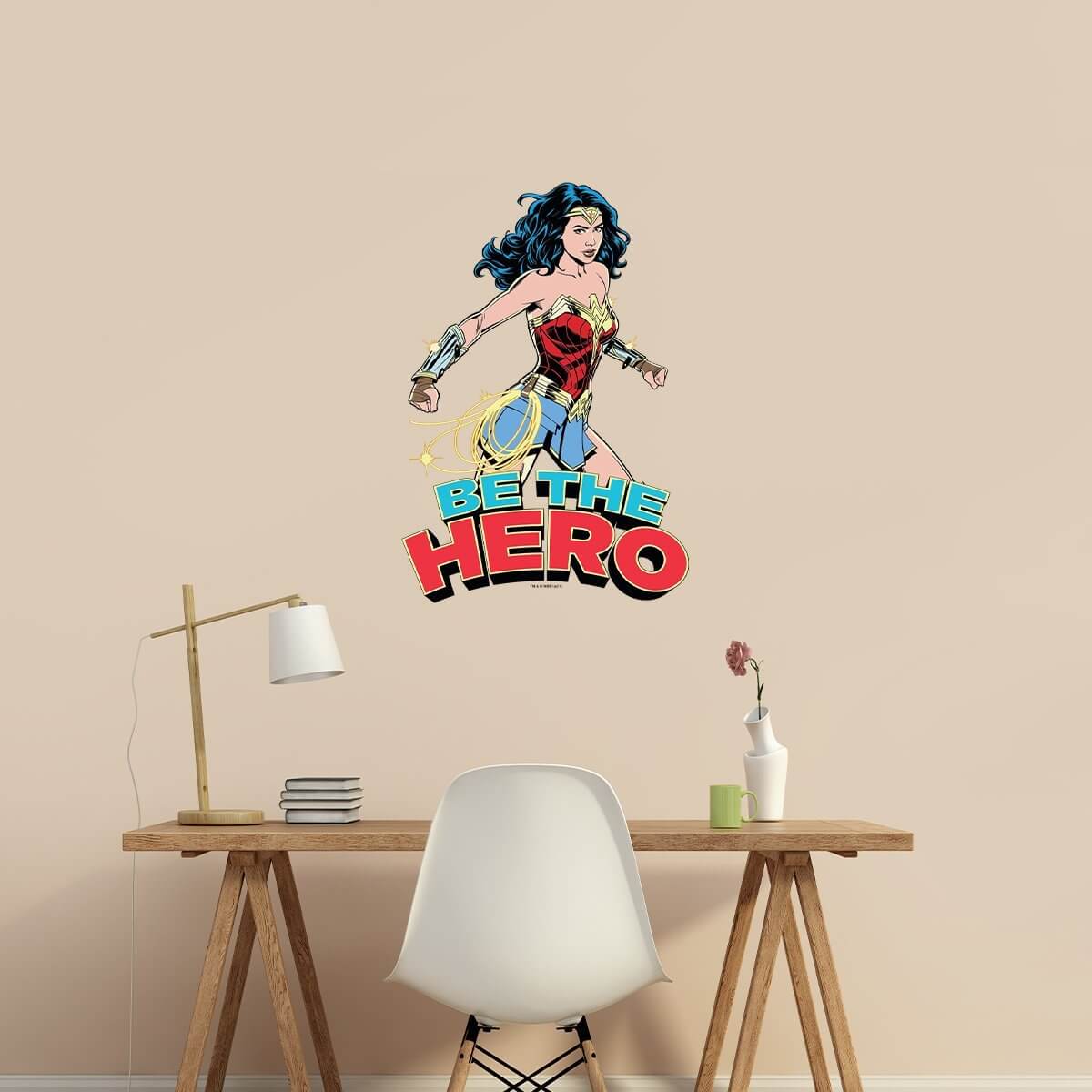 Kismet Decals WW84 Be The Hero Licensed Wall Sticker - Easy DIY Wonder Woman 1984 Home & Room Decor Comic Art - Kismet Decals