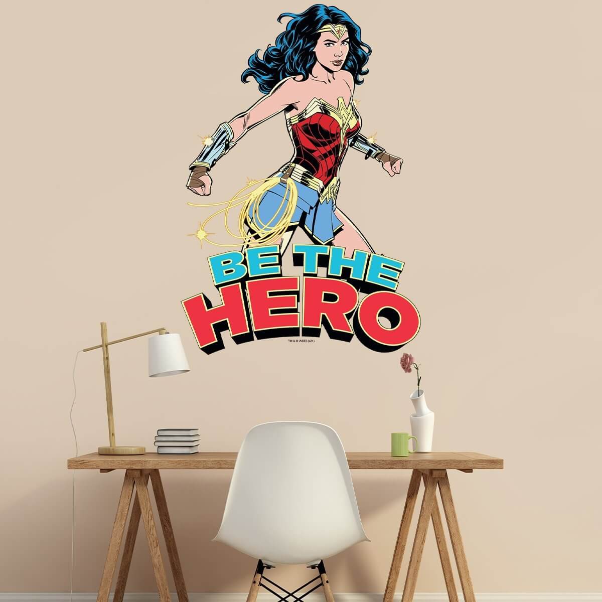 Kismet Decals WW84 Be The Hero Licensed Wall Sticker - Easy DIY Wonder Woman 1984 Home & Room Decor Comic Art - Kismet Decals