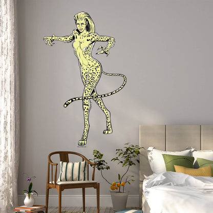 Kismet Decals WW84 Cheetah Standing Pose Licensed Wall Sticker - Easy DIY Wonder Woman 1984 Home & Room Decor Wall Art - Kismet Decals