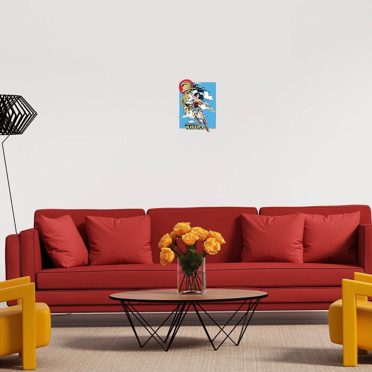 Kismet Decals WW84 Fight for Justice Licensed Wall Sticker - Easy DIY Wonder Woman 1984 Home & Room Decor Comic Art - Kismet Decals