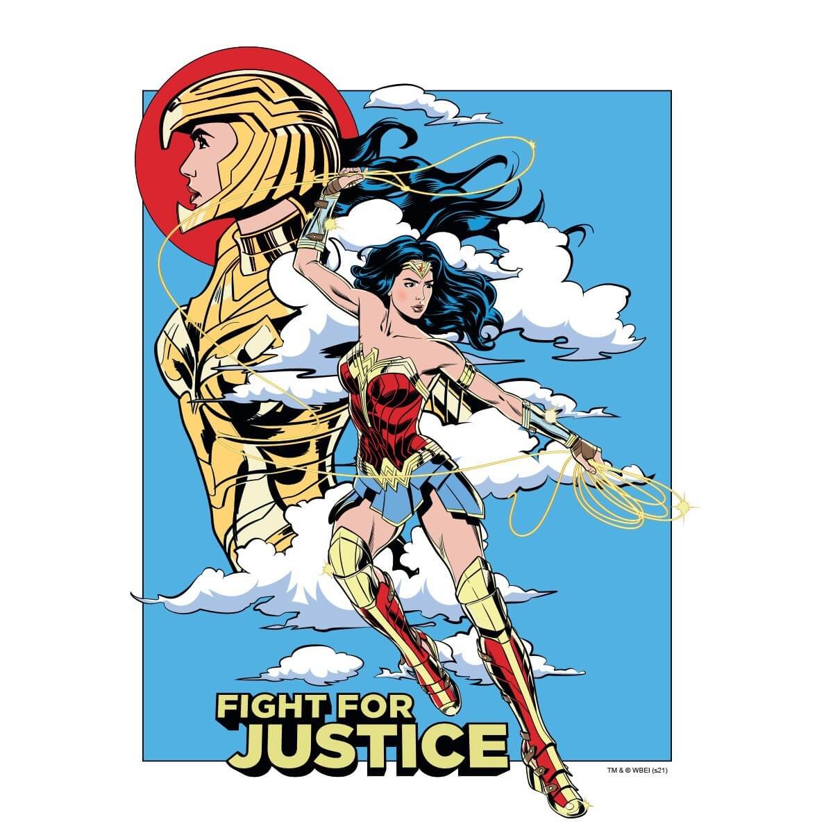 Kismet Decals WW84 Fight for Justice Licensed Wall Sticker - Easy DIY Wonder Woman 1984 Home & Room Decor Comic Art - Kismet Decals