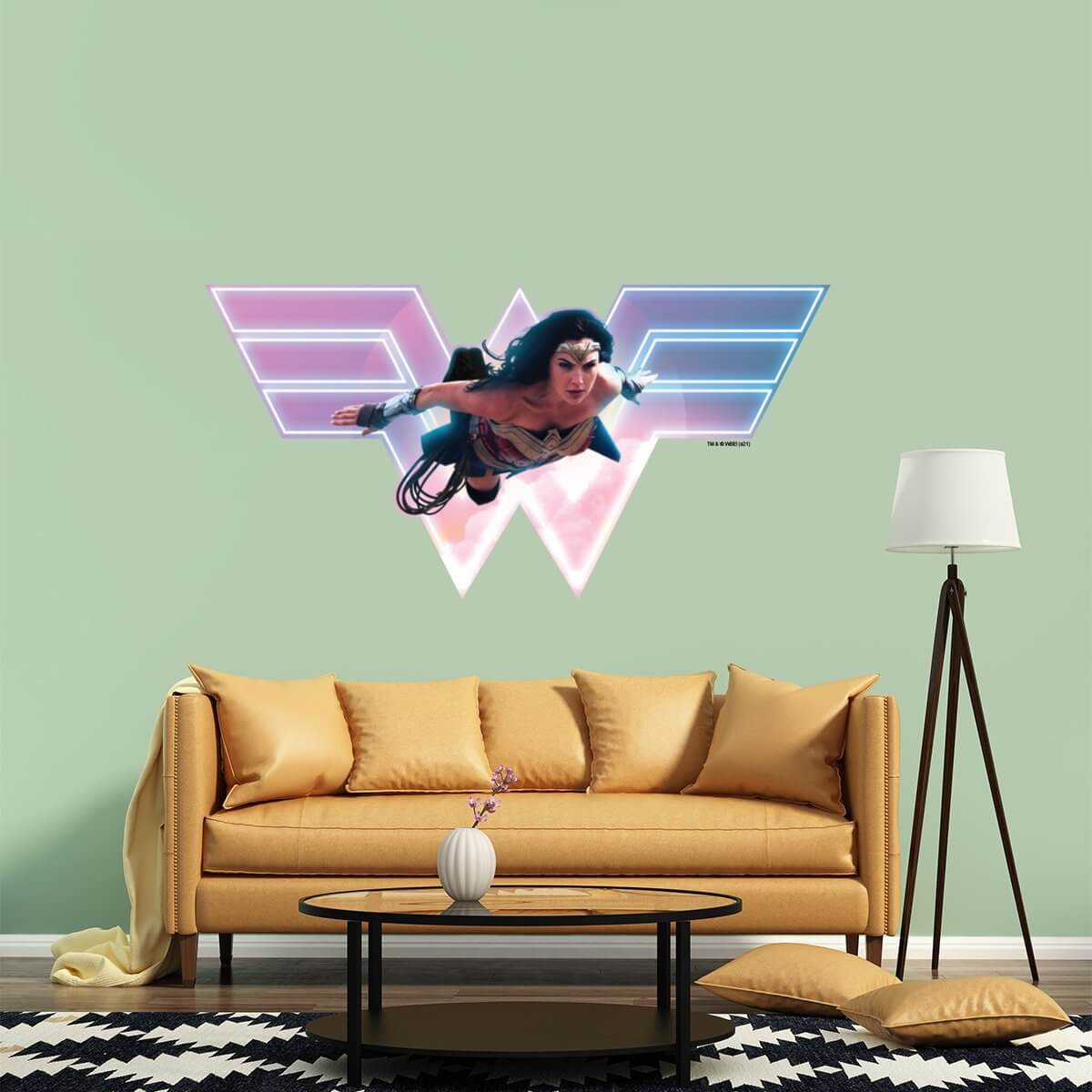 Kismet Decals WW84 Gal Gadot Flight + Logo Licensed Wall Sticker - Easy DIY Wonder Woman 1984 Home & Room Decor Wall Art - Kismet Decals