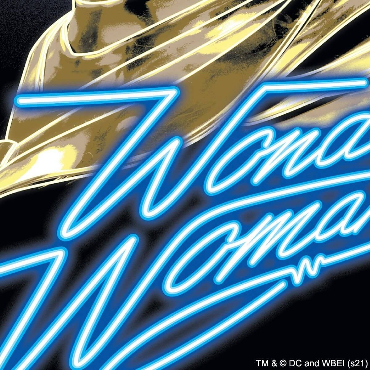 Kismet Decals WW84 Gal Gadot Neon Blue Art Licensed Wall Sticker - Easy DIY Wonder Woman 1984 Home & Room Decor Wall Art - Kismet Decals