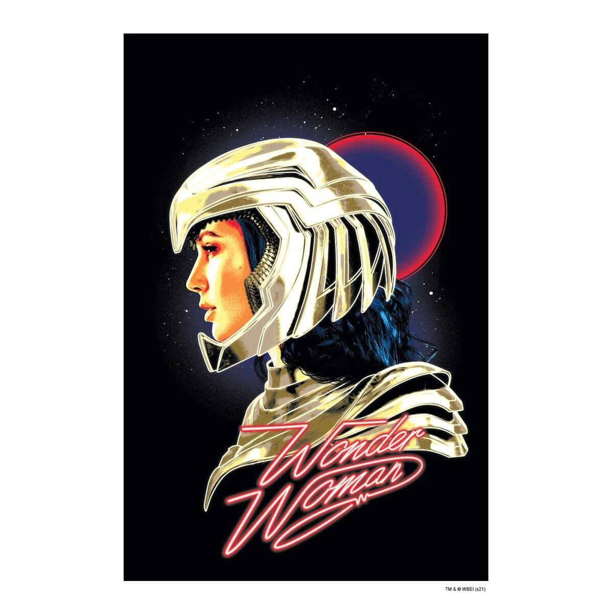 Kismet Decals WW84 Gal Gadot Neon Pink Art Licensed Wall Sticker - Easy DIY Wonder Woman 1984 Home & Room Decor Wall Art - Kismet Decals