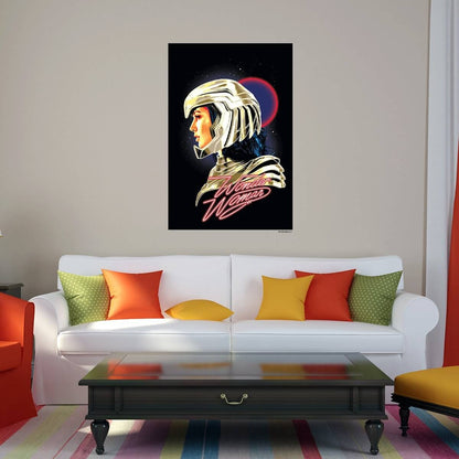 Kismet Decals WW84 Gal Gadot Neon Pink Art Licensed Wall Sticker - Easy DIY Wonder Woman 1984 Home & Room Decor Wall Art - Kismet Decals