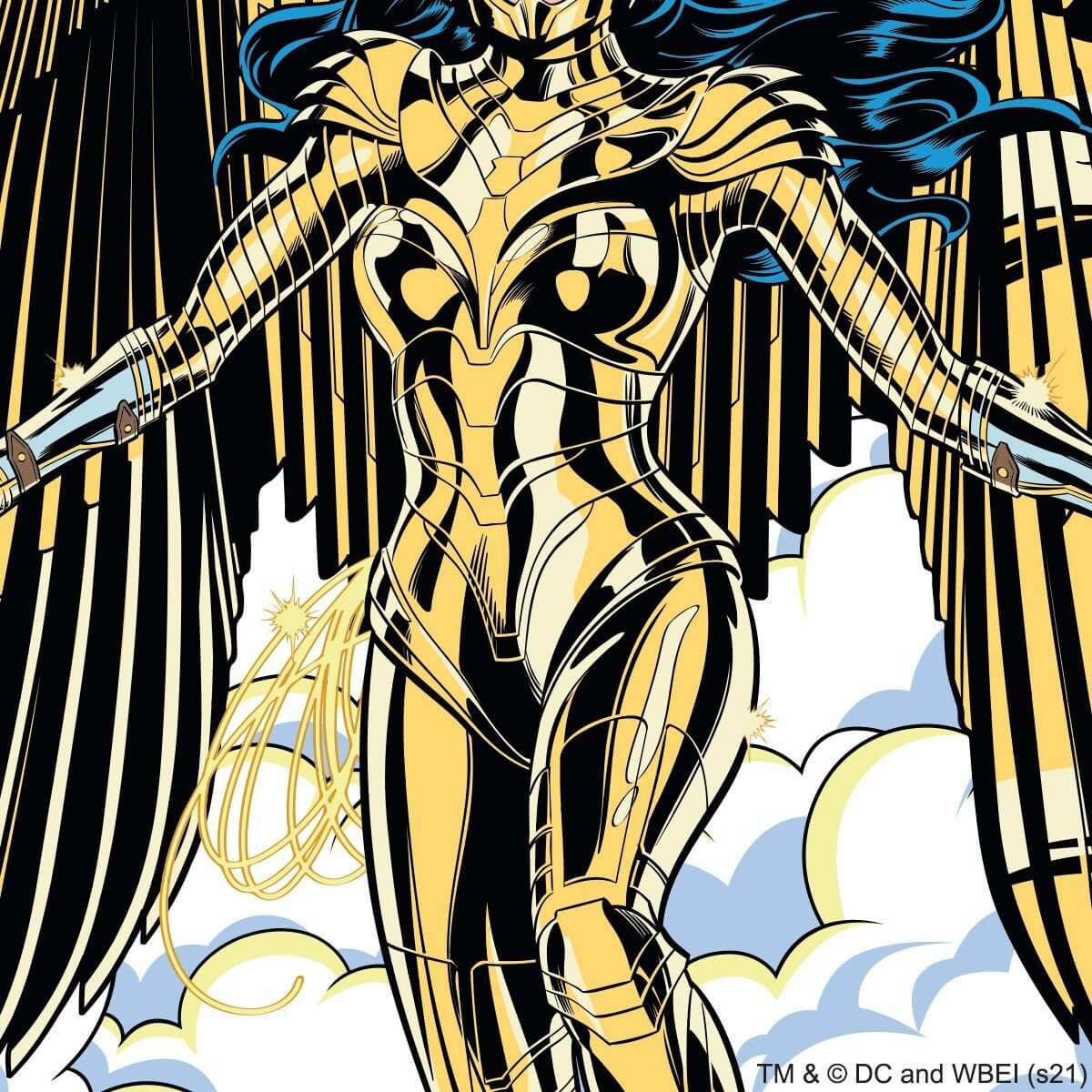 Kismet Decals WW84 Golden Eagle Armor Licensed Wall Sticker - Easy DIY Wonder Woman 1984 Home & Room Decor Comic Art - Kismet Decals