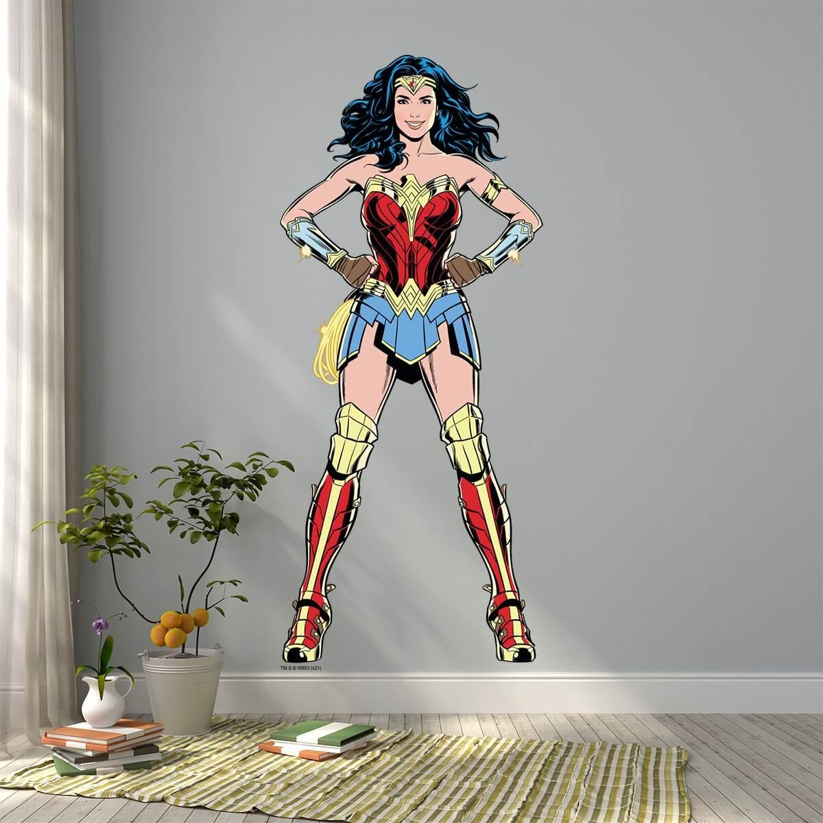 Kismet Decals WW84 Hero Pose 1 Licensed Wall Sticker - Easy DIY Wonder Woman 1984 Home & Room Decor Comic Art - Kismet Decals
