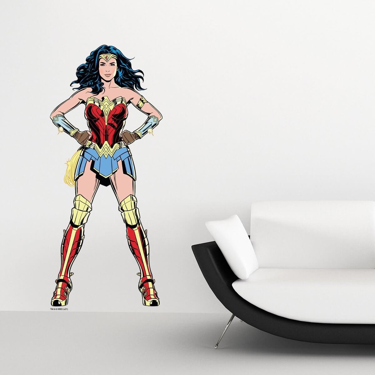 Kismet Decals WW84 Hero Pose 2 Licensed Wall Sticker - Easy DIY Wonder Woman 1984 Home & Room Decor Comic Art - Kismet Decals