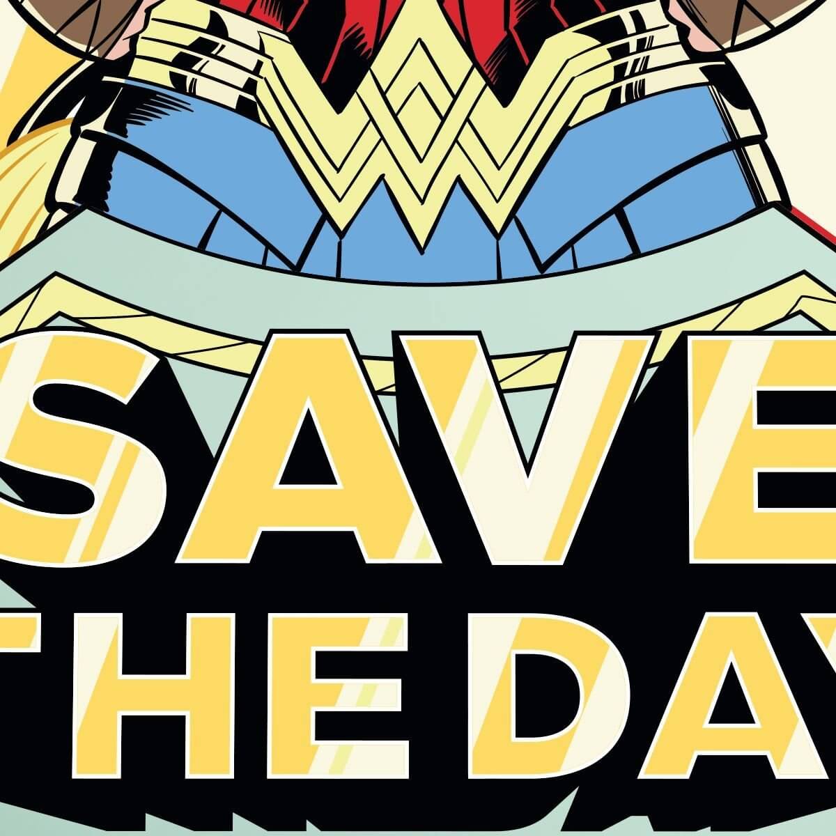 Kismet Decals WW84 Save The Day Licensed Wall Sticker - Easy DIY Wonder Woman 1984 Home & Room Decor Comic Art - Kismet Decals