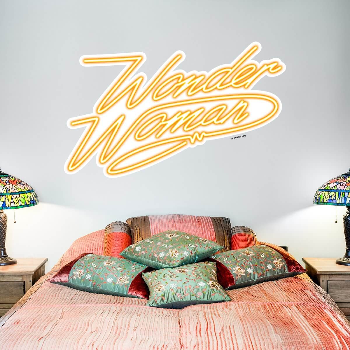 Kismet Decals WW84 Title Logo Neon Yellow Licensed Wall Sticker - Easy DIY Wonder Woman 1984 Home & Room Decor Wall Art - Kismet Decals