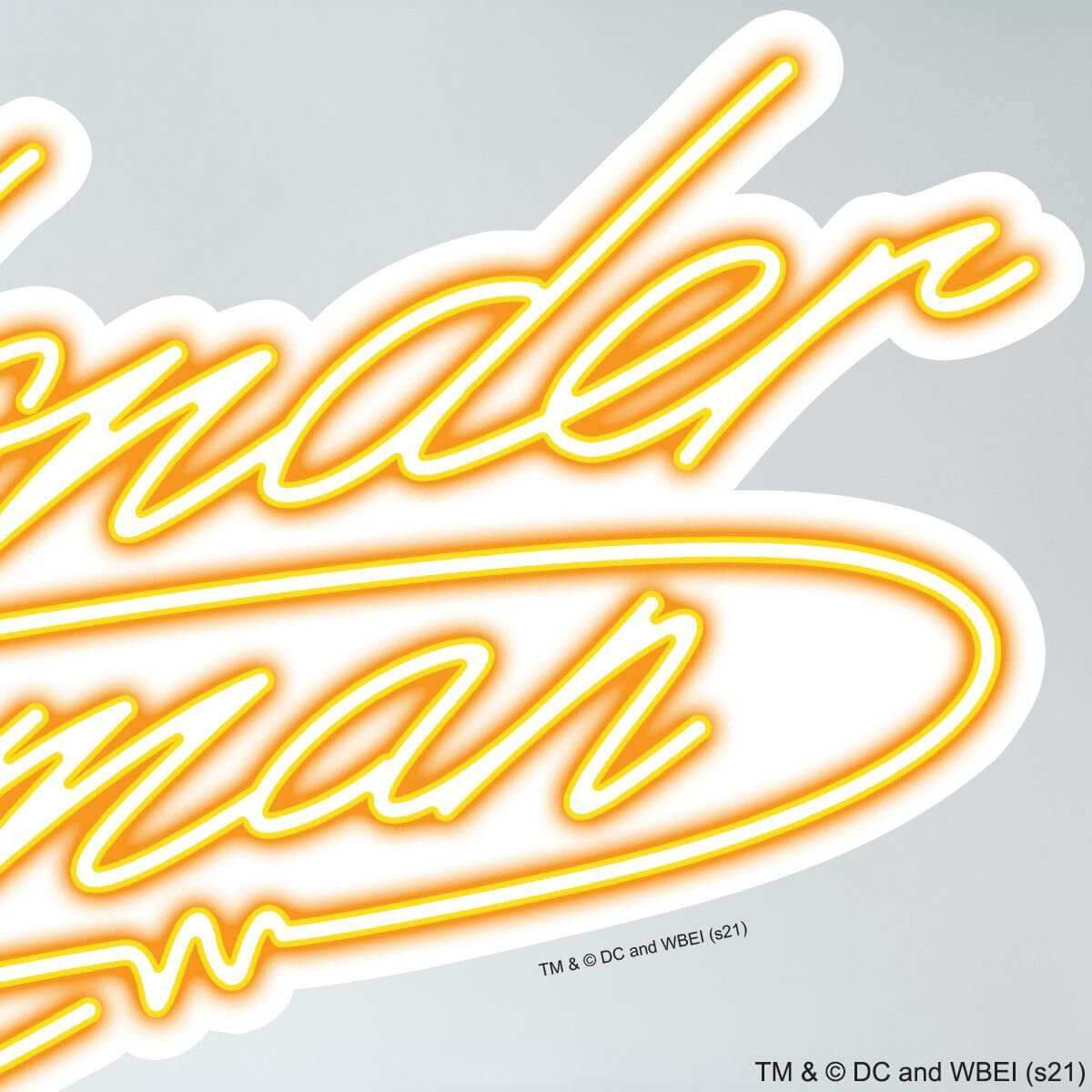 Kismet Decals WW84 Title Logo Neon Yellow Licensed Wall Sticker - Easy DIY Wonder Woman 1984 Home & Room Decor Wall Art - Kismet Decals