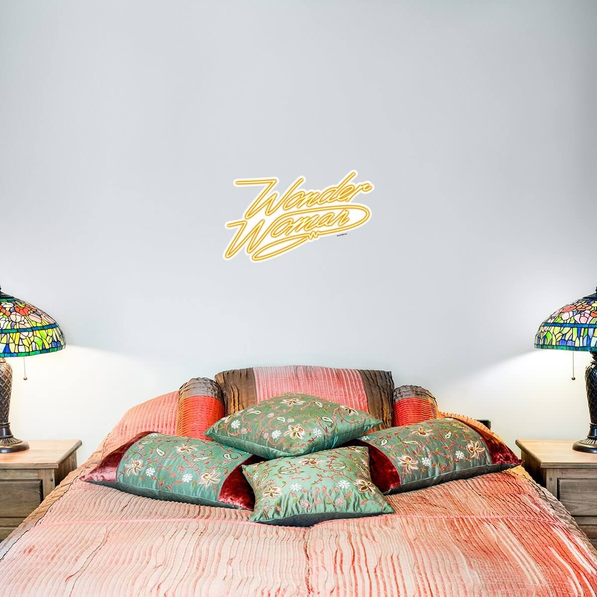 Kismet Decals WW84 Title Logo Neon Yellow Licensed Wall Sticker - Easy DIY Wonder Woman 1984 Home & Room Decor Wall Art - Kismet Decals