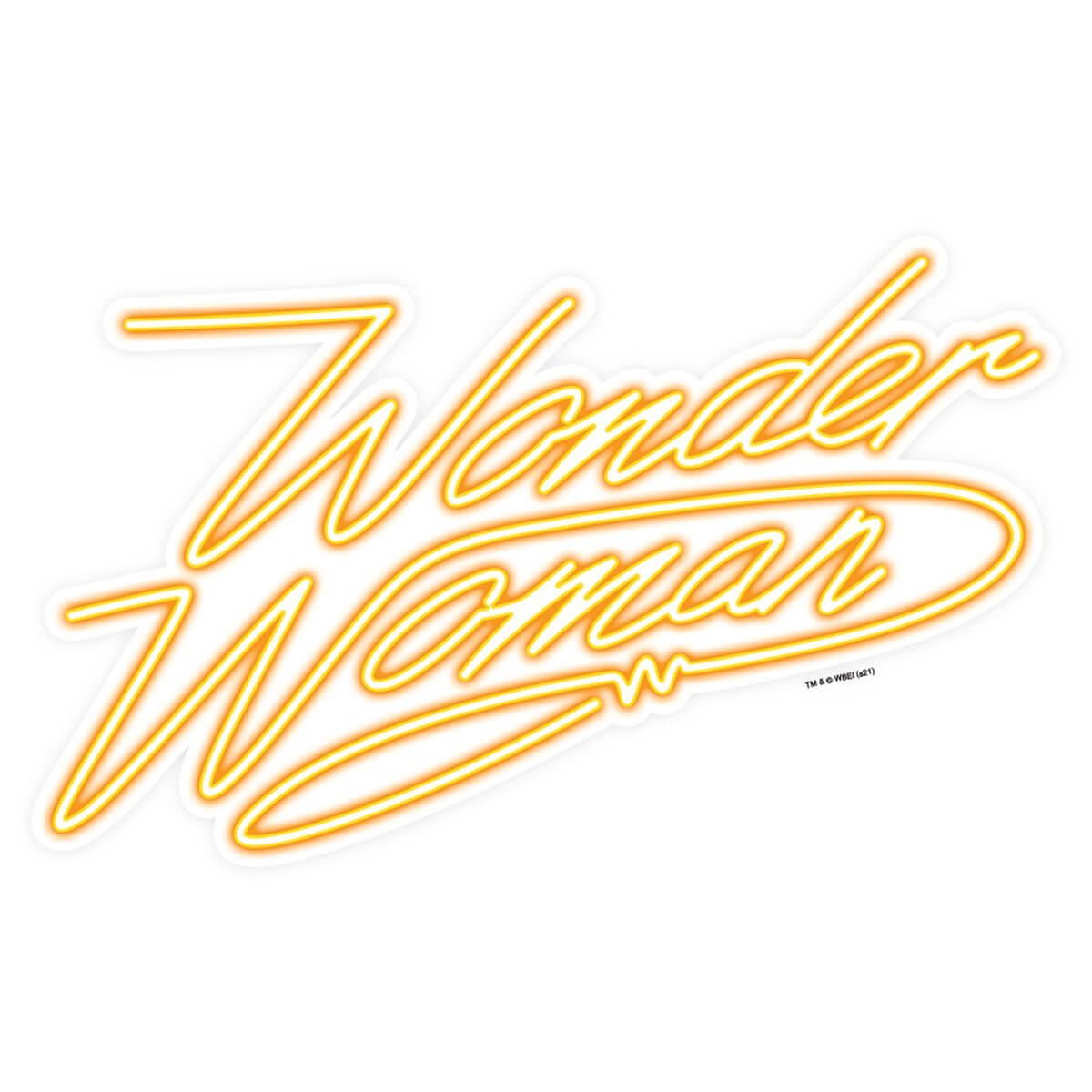 Kismet Decals WW84 Title Logo Neon Yellow Licensed Wall Sticker - Easy DIY Wonder Woman 1984 Home & Room Decor Wall Art - Kismet Decals