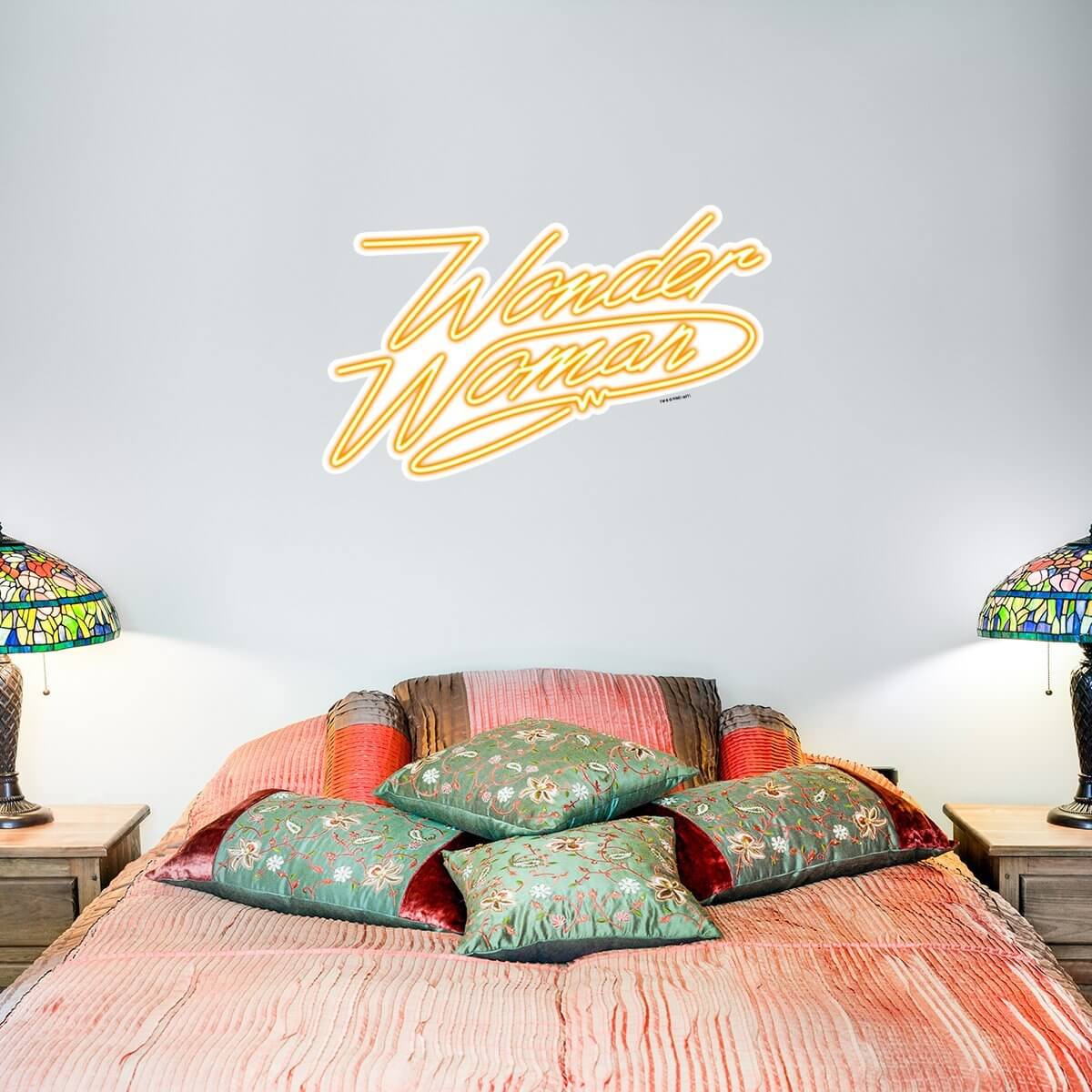 Kismet Decals WW84 Title Logo Neon Yellow Licensed Wall Sticker - Easy DIY Wonder Woman 1984 Home & Room Decor Wall Art - Kismet Decals